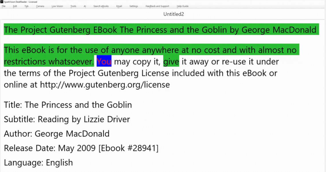 evidenziazione del testo